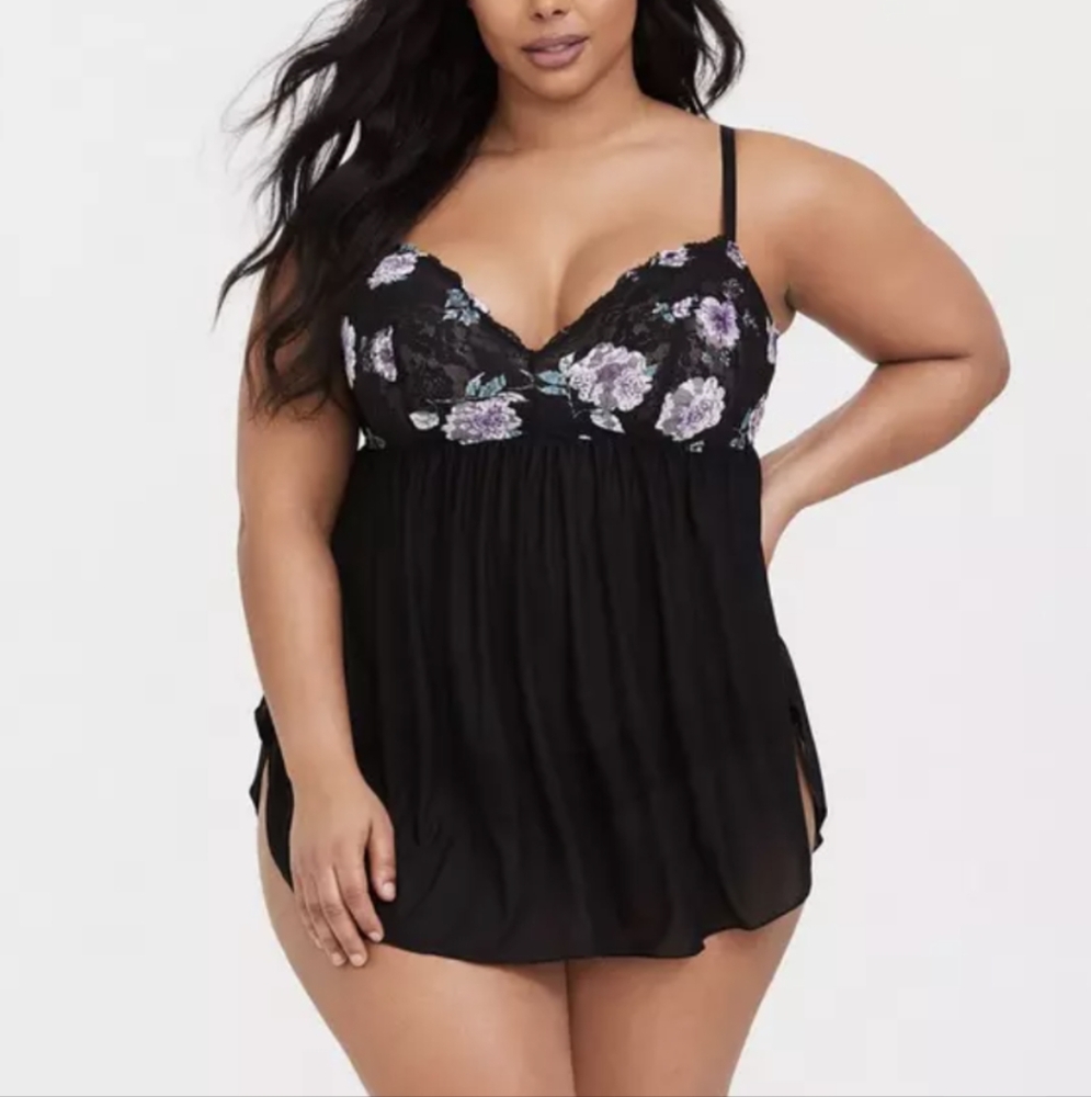 Torrid Simply Mesh Babydoll Lingerie Nightie 1x